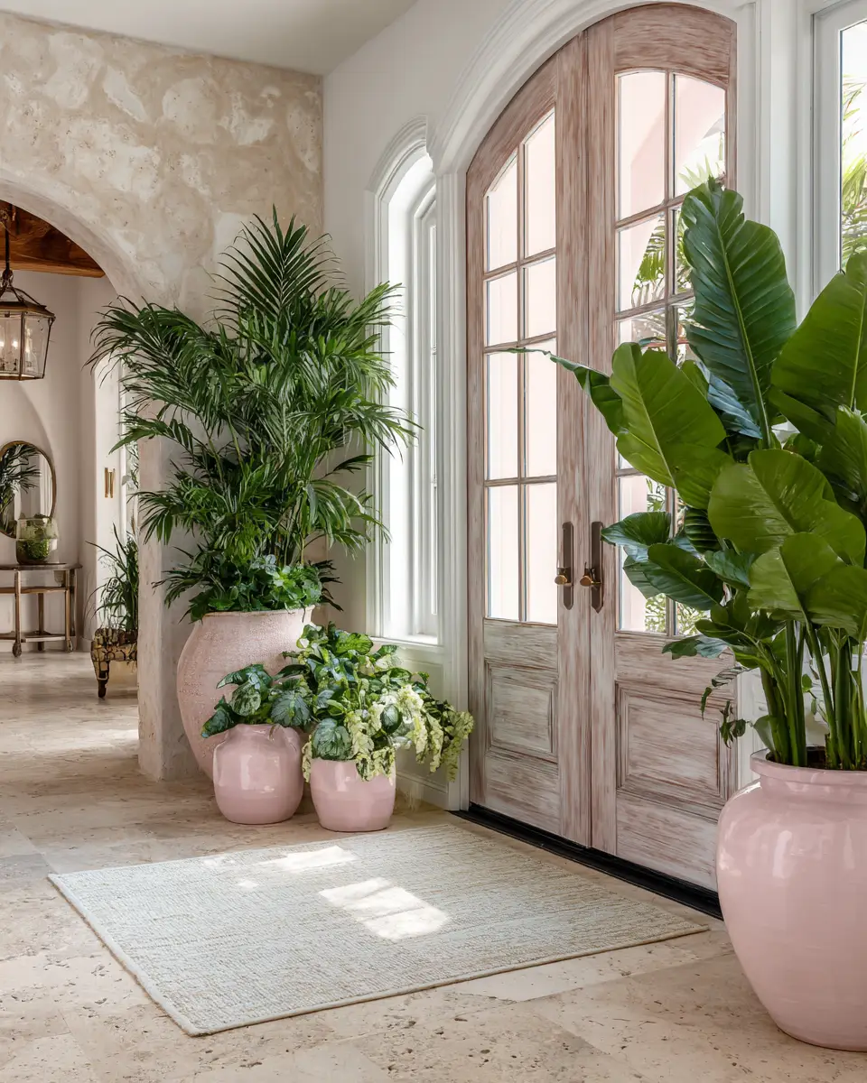Blush Pink Coastal Entryway Decor Ideas