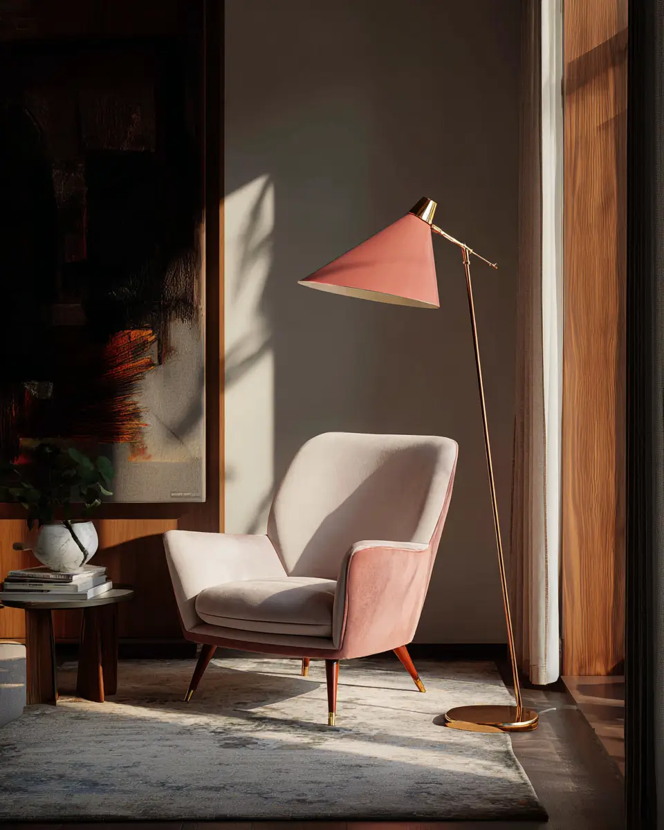 Blush Pink Contemporary Living Room Decor Ideas