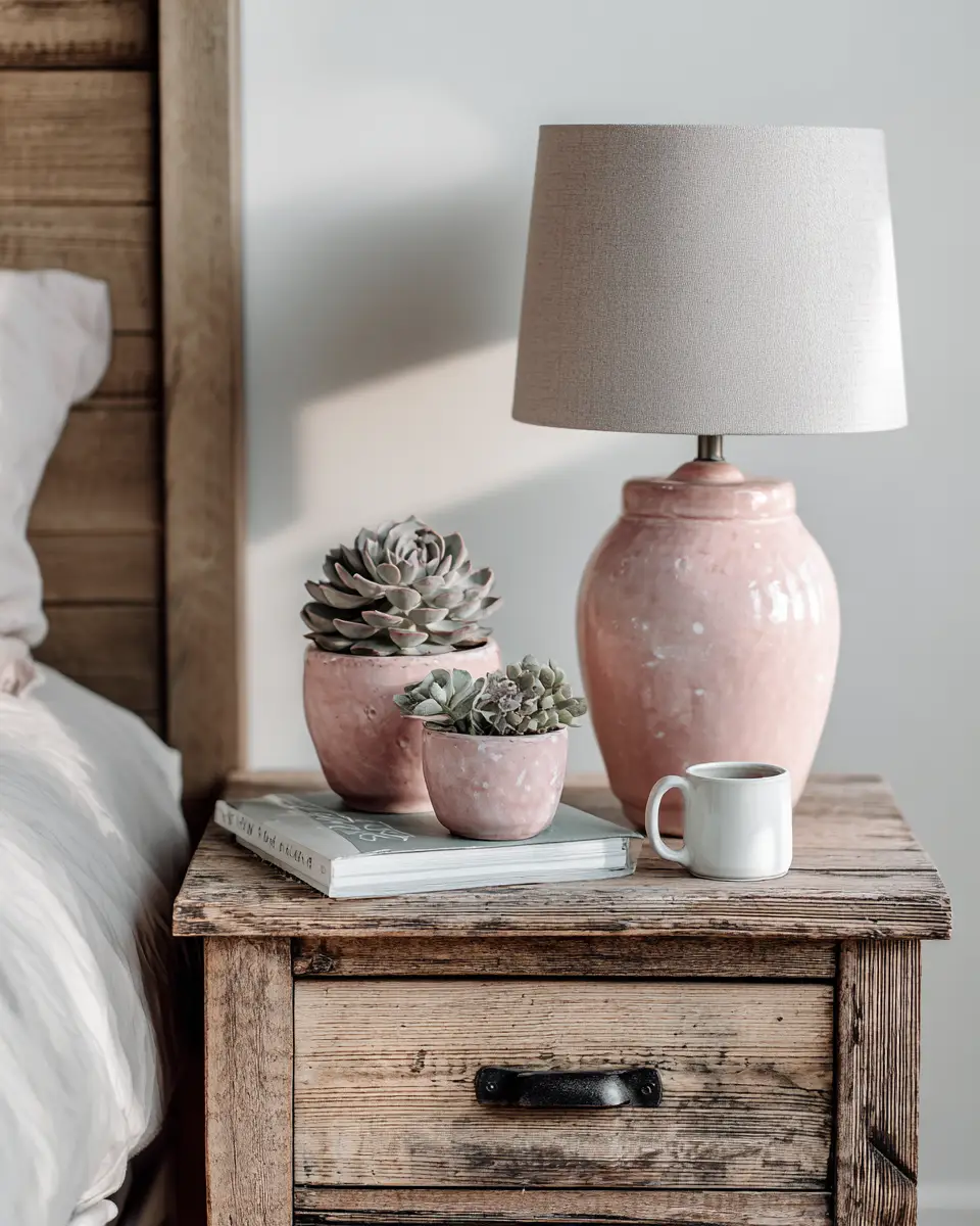 Blush Pink Farmhouse Bedroom Decor Ideas