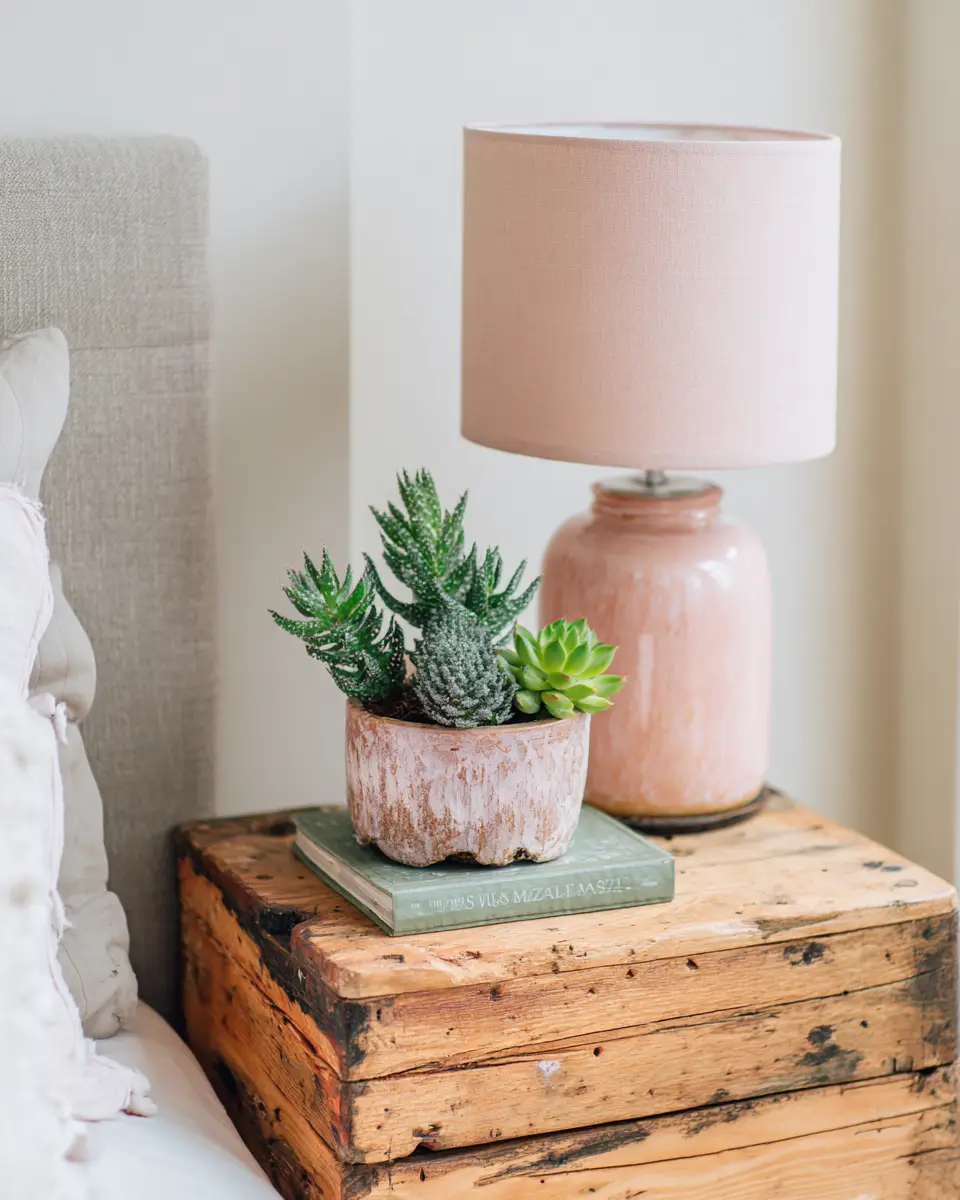 Blush Pink Farmhouse Bedroom Decor Ideas