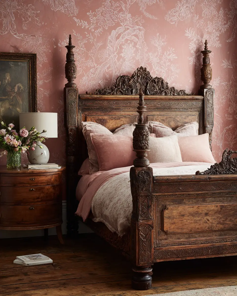 Blush Pink Farmhouse Bedroom Decor Ideas