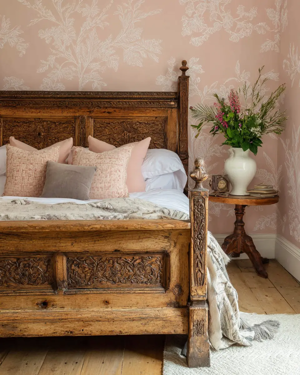 Blush Pink Farmhouse Bedroom Decor Ideas