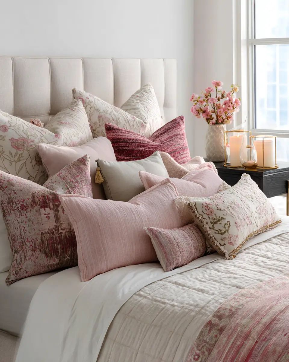 Blush Pink Farmhouse Bedroom Decor Ideas