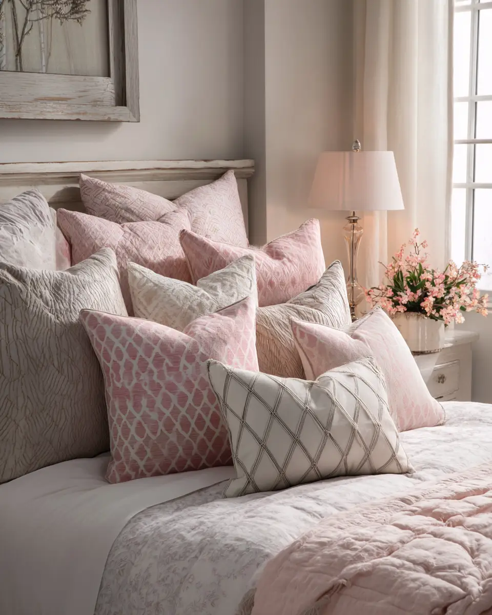 Blush Pink Farmhouse Bedroom Decor Ideas