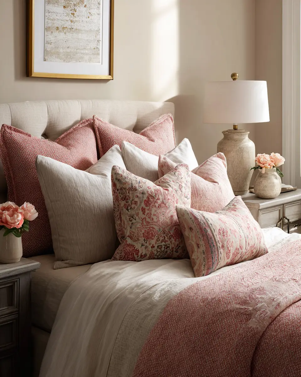 Blush Pink Farmhouse Bedroom Decor Ideas