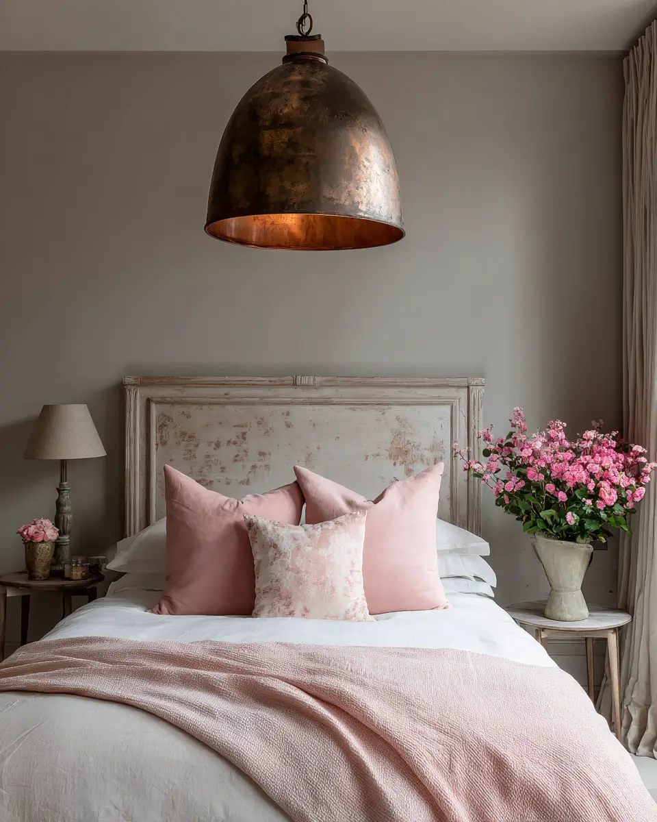 Blush Pink Farmhouse Bedroom Decor Ideas