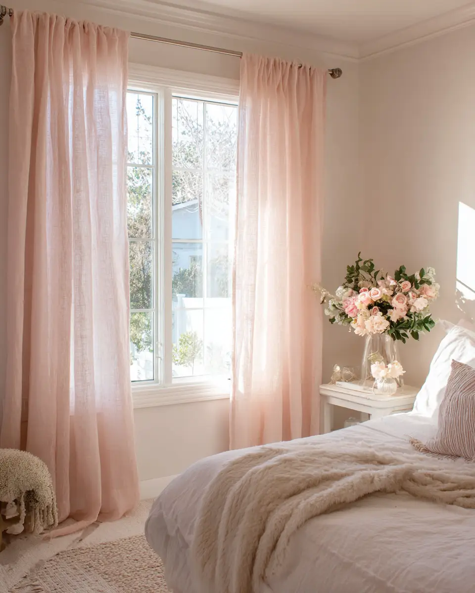 Blush Pink Farmhouse Bedroom Decor Ideas