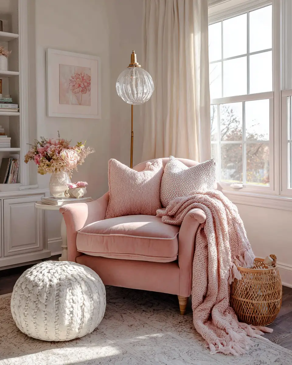 Blush Pink Farmhouse Bedroom Decor Ideas