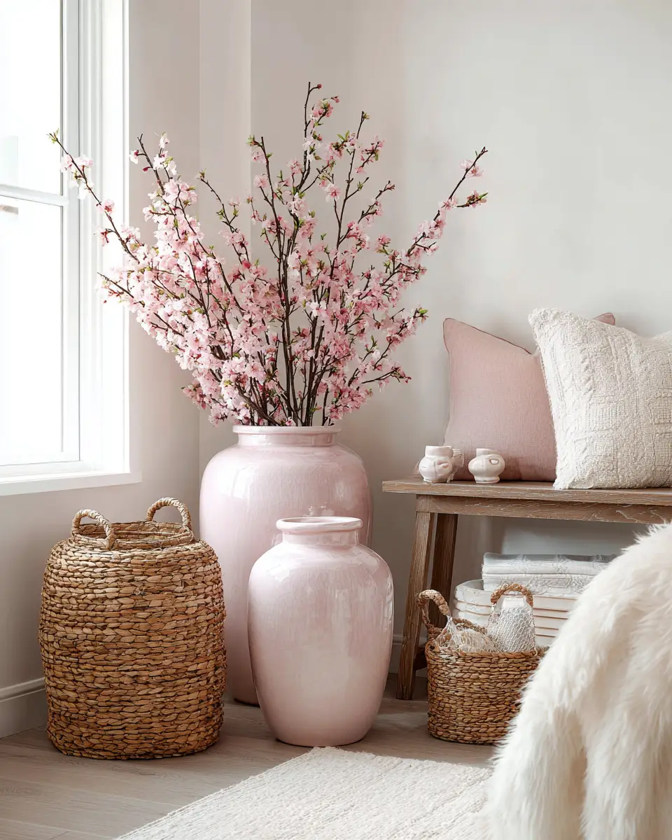 Blush Pink Farmhouse Bedroom Decor Ideas