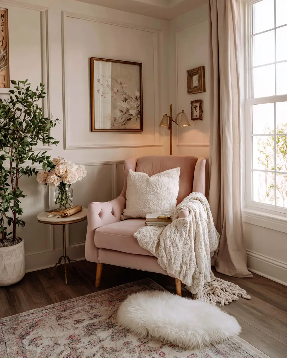 Blush Pink Farmhouse Bedroom Decor Ideas