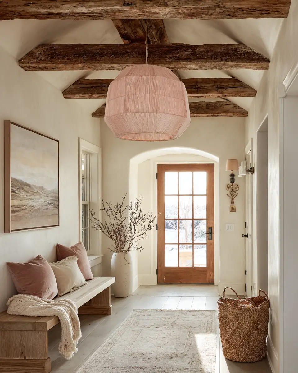 Blush Pink Farmhouse Entryway Decor Ideas