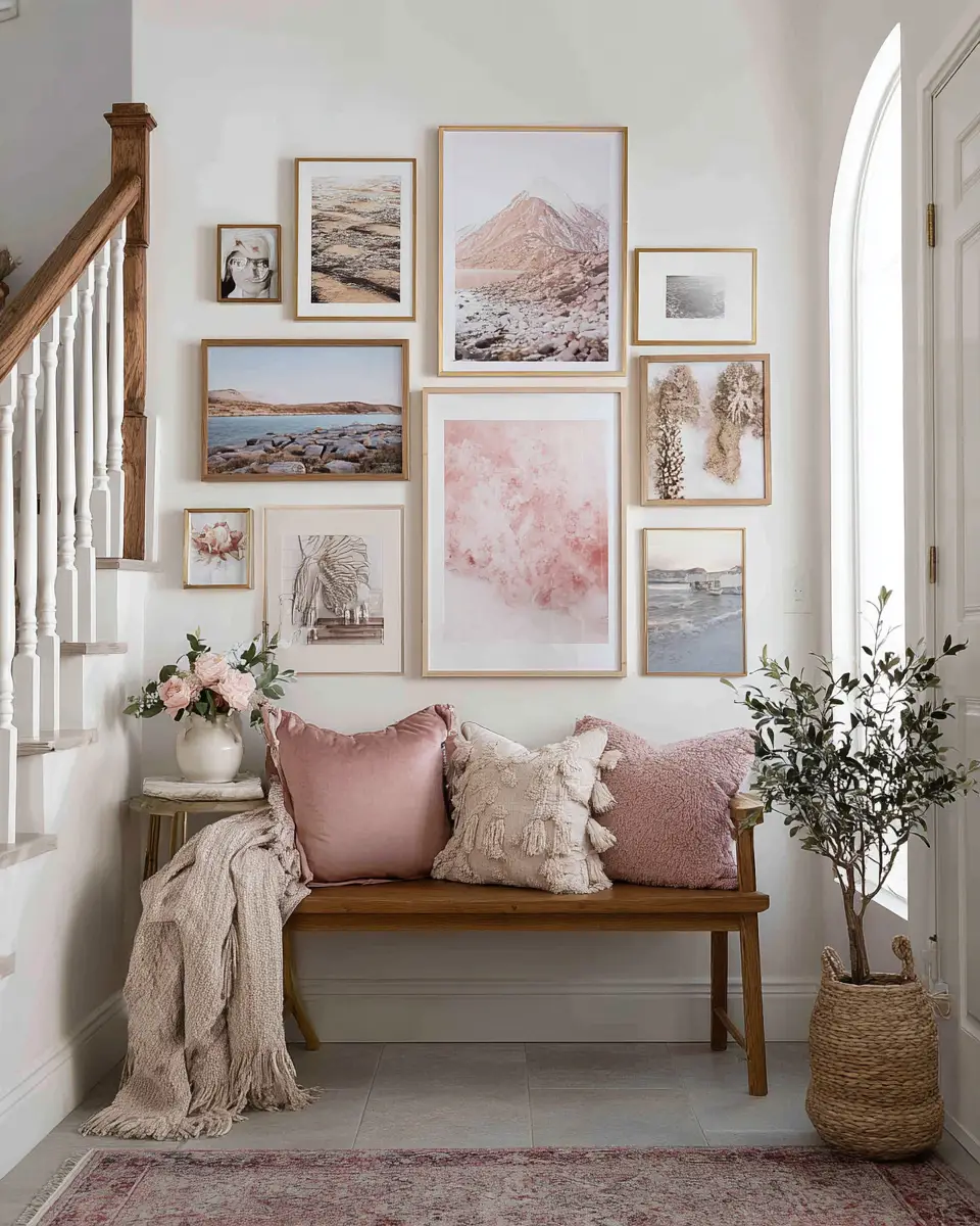 Blush Pink Farmhouse Entryway Decor Ideas