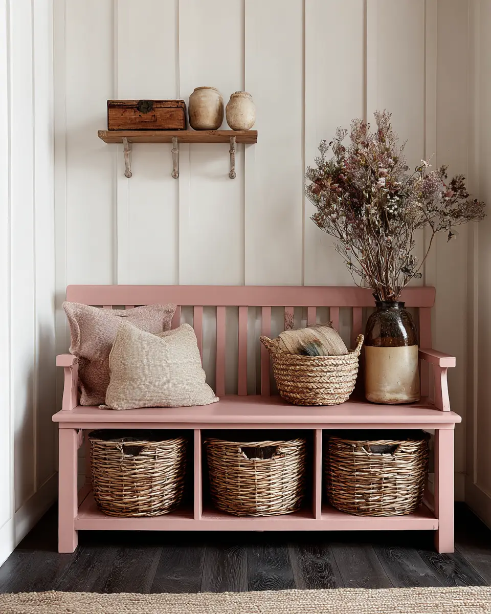 Blush Pink Farmhouse Entryway Decor Ideas