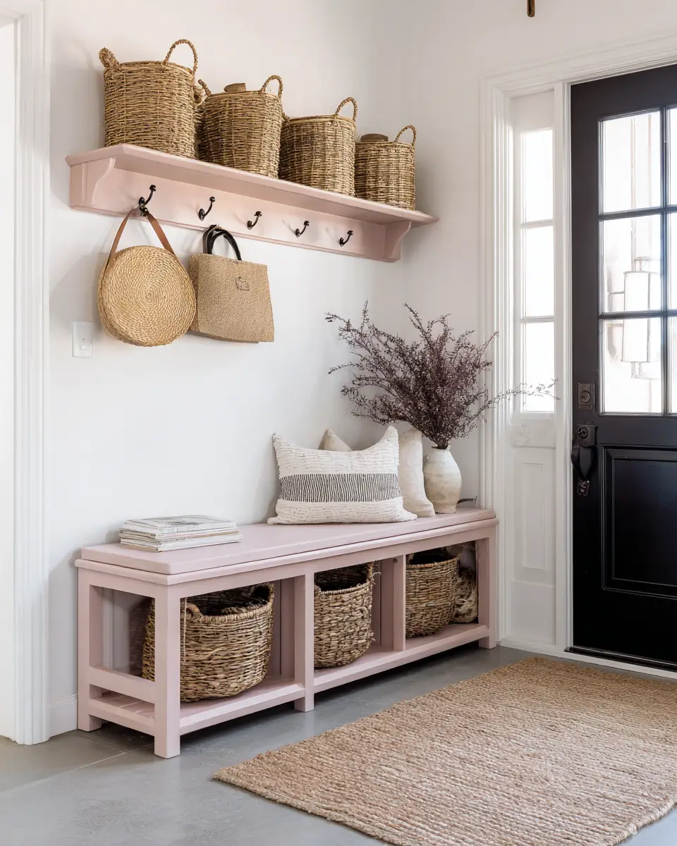 Blush Pink Farmhouse Entryway Decor Ideas