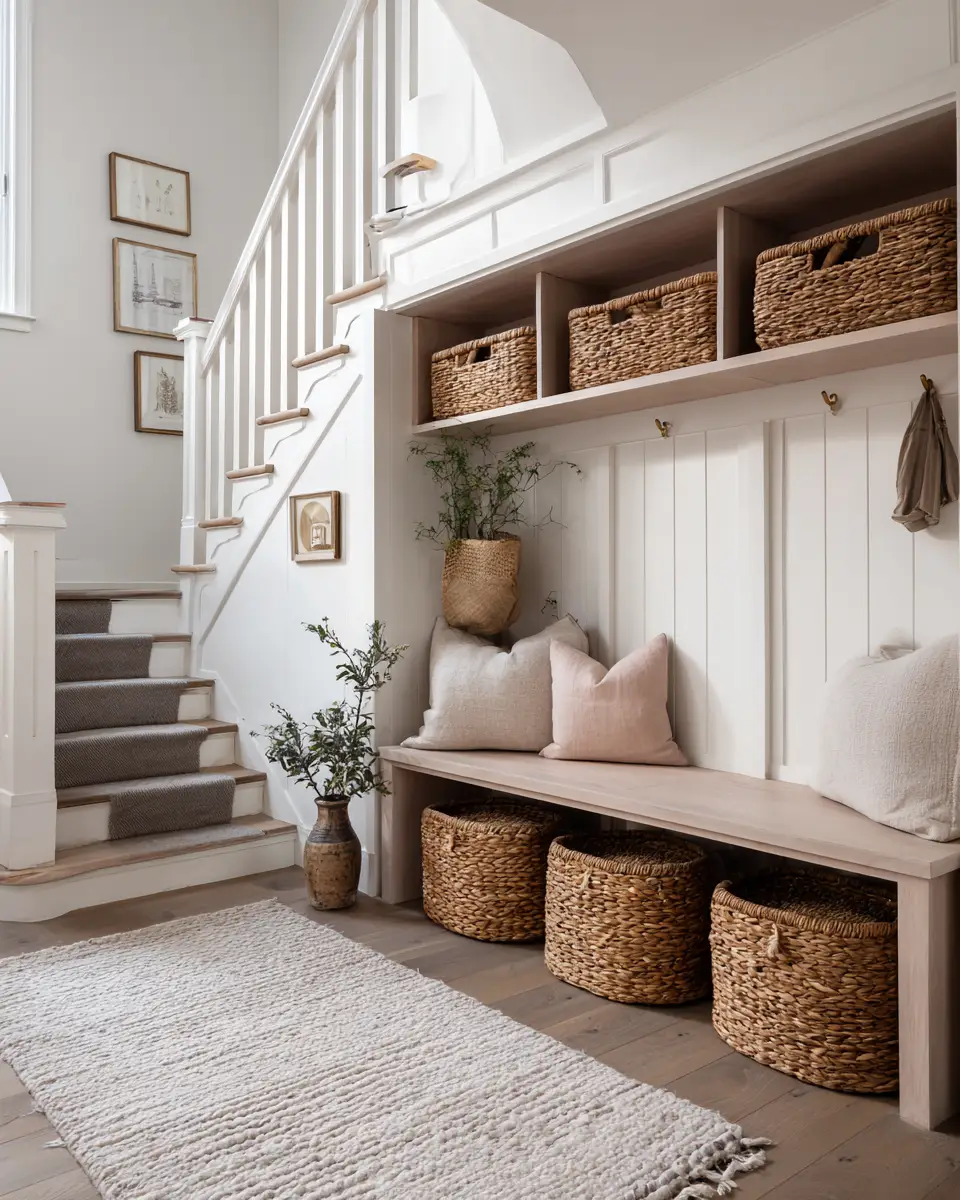 Blush Pink Farmhouse Entryway Decor Ideas