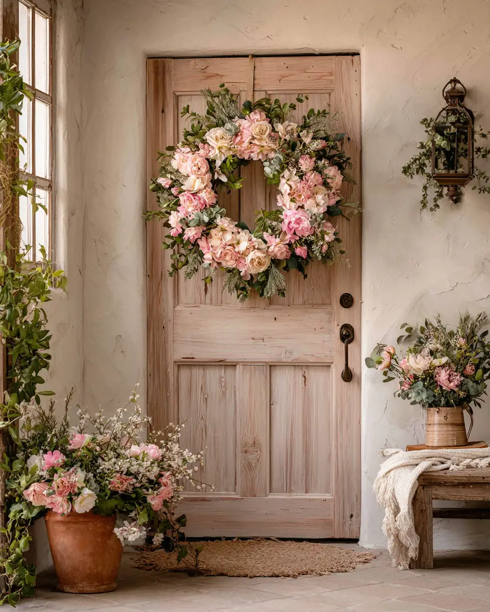 Blush Pink Farmhouse Entryway Decor Ideas