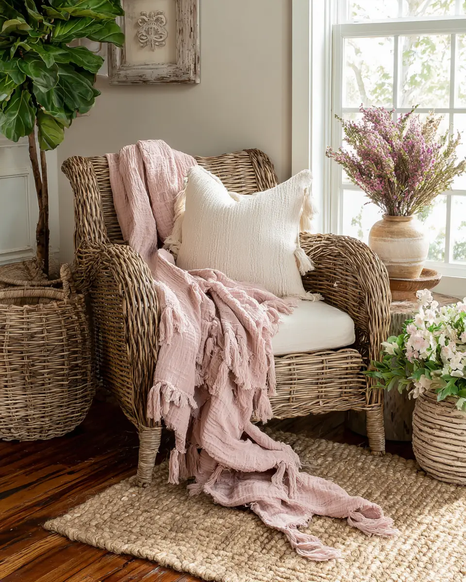 Blush Pink Farmhouse Entryway Decor Ideas