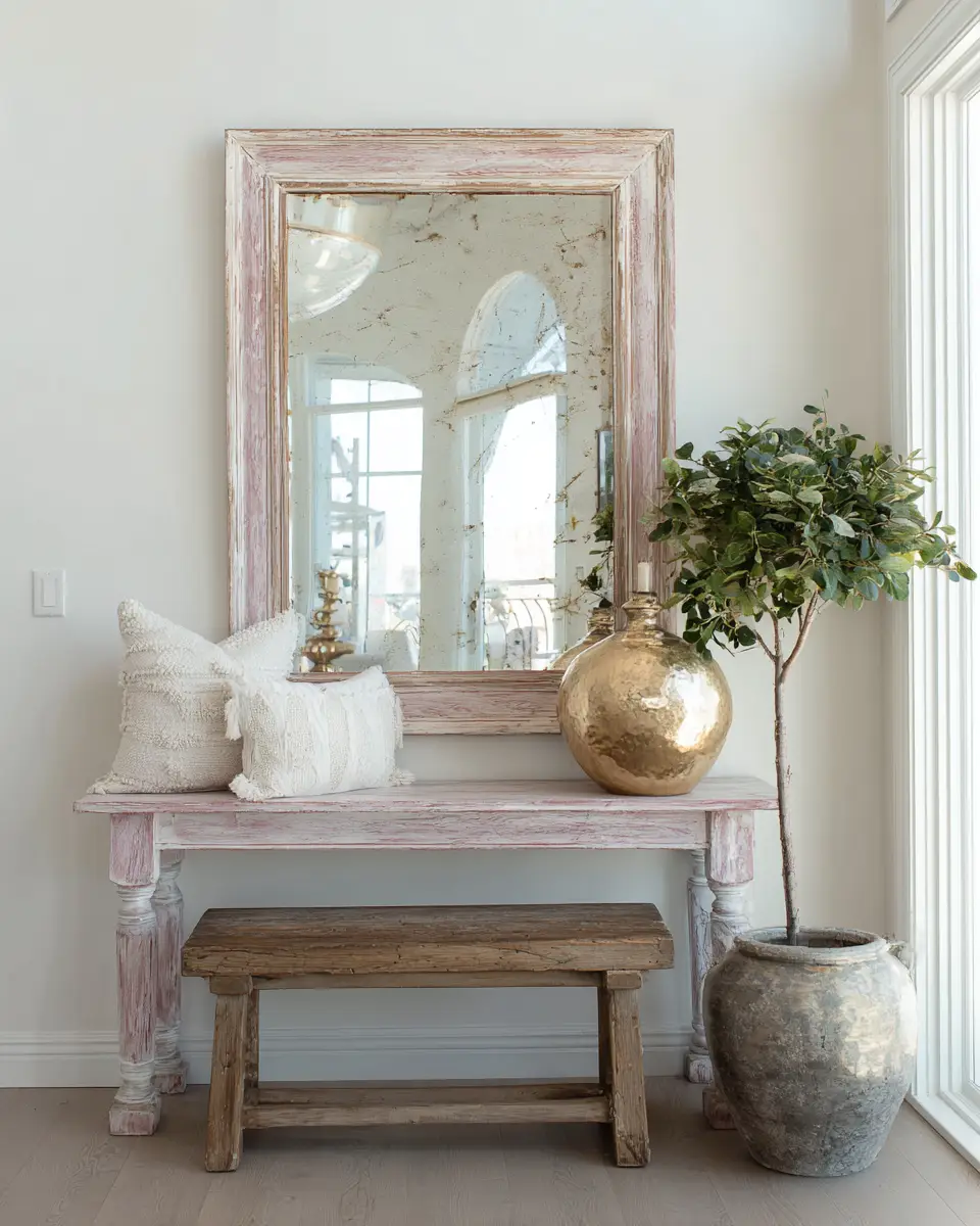 Blush Pink Farmhouse Entryway Decor Ideas