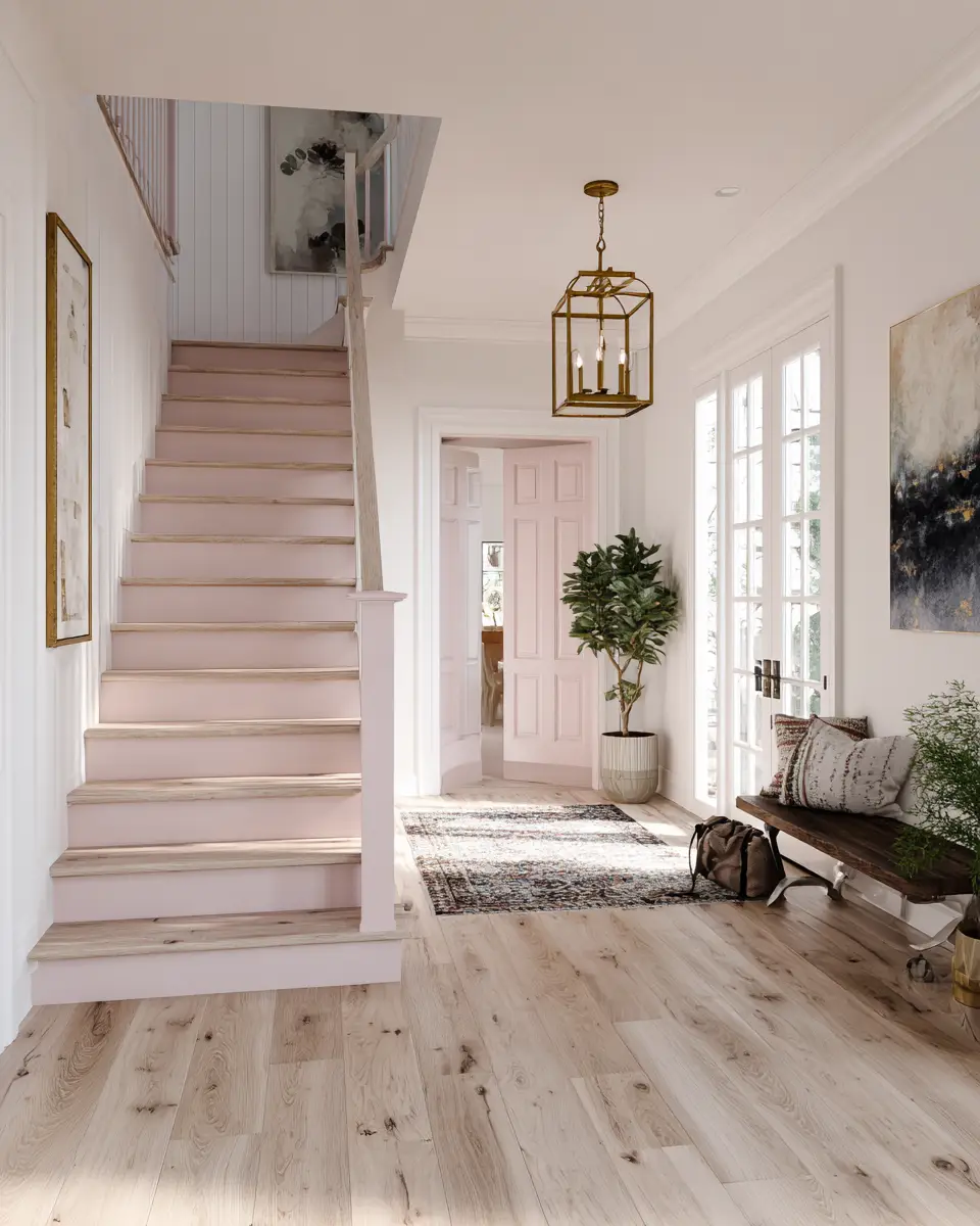 Blush Pink Farmhouse Entryway Decor Ideas