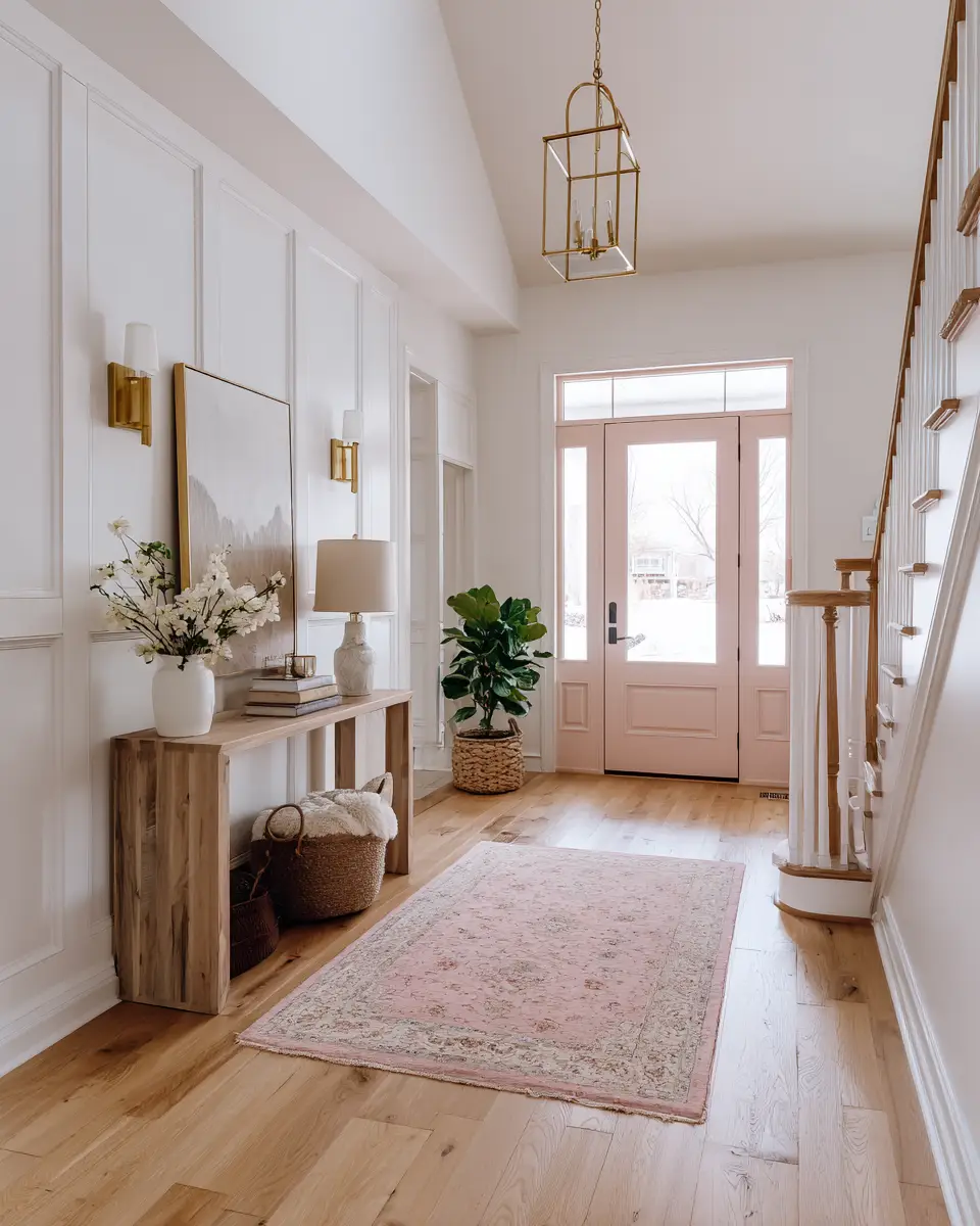 Blush Pink Farmhouse Entryway Decor Ideas