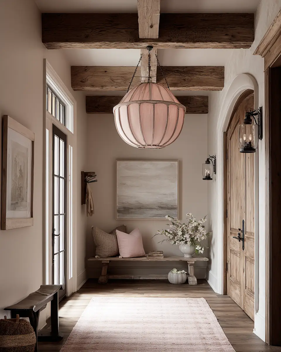 Blush Pink Farmhouse Entryway Decor Ideas
