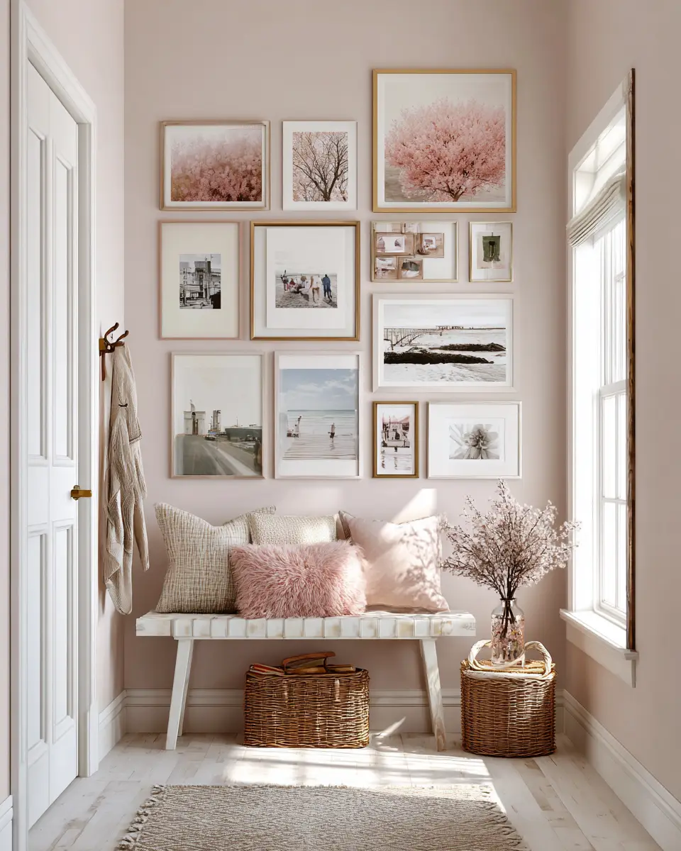 Blush Pink Farmhouse Entryway Decor Ideas