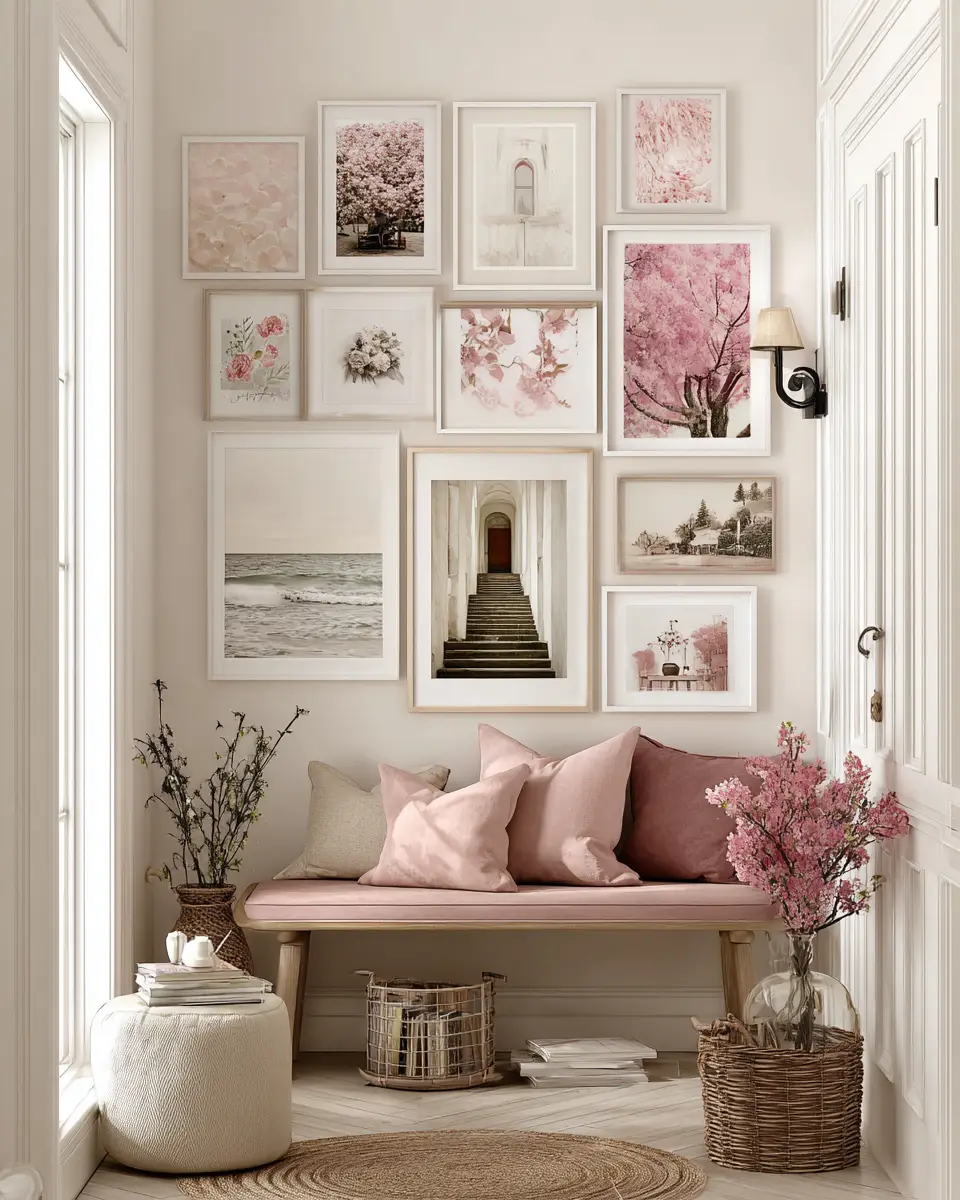 Blush Pink Farmhouse Entryway Decor Ideas