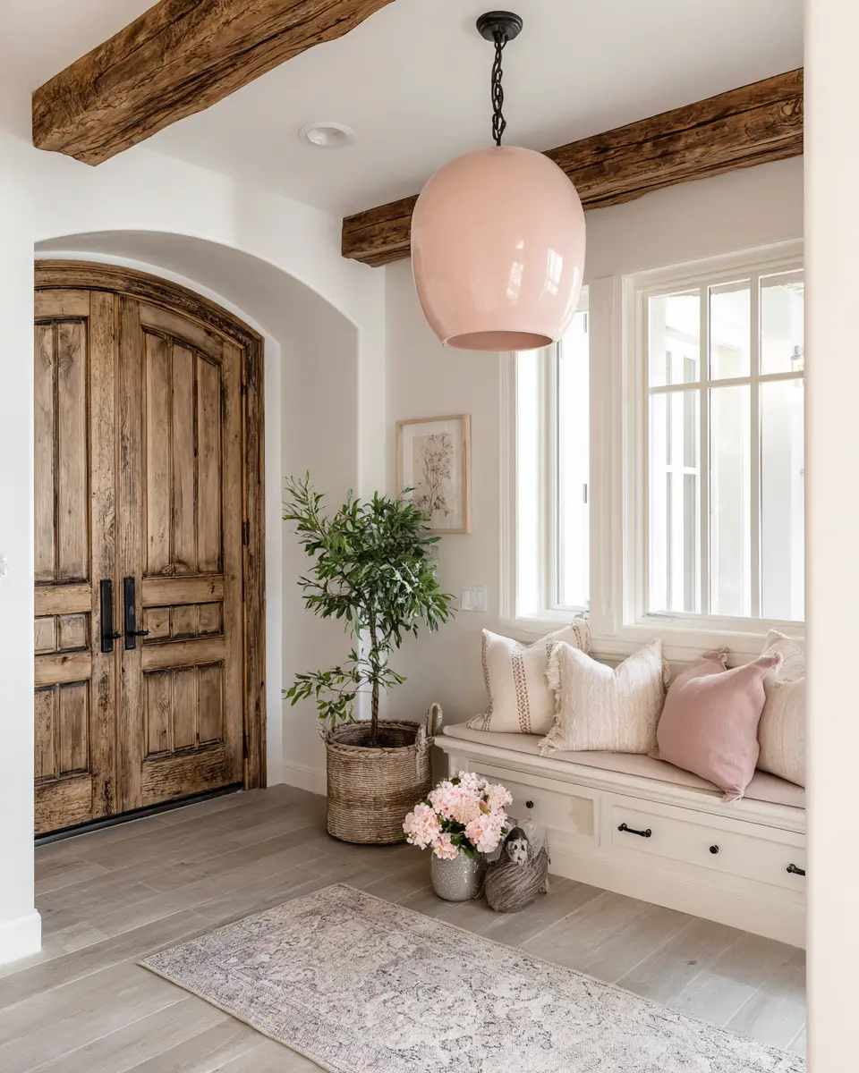 Blush Pink Farmhouse Entryway Decor Ideas