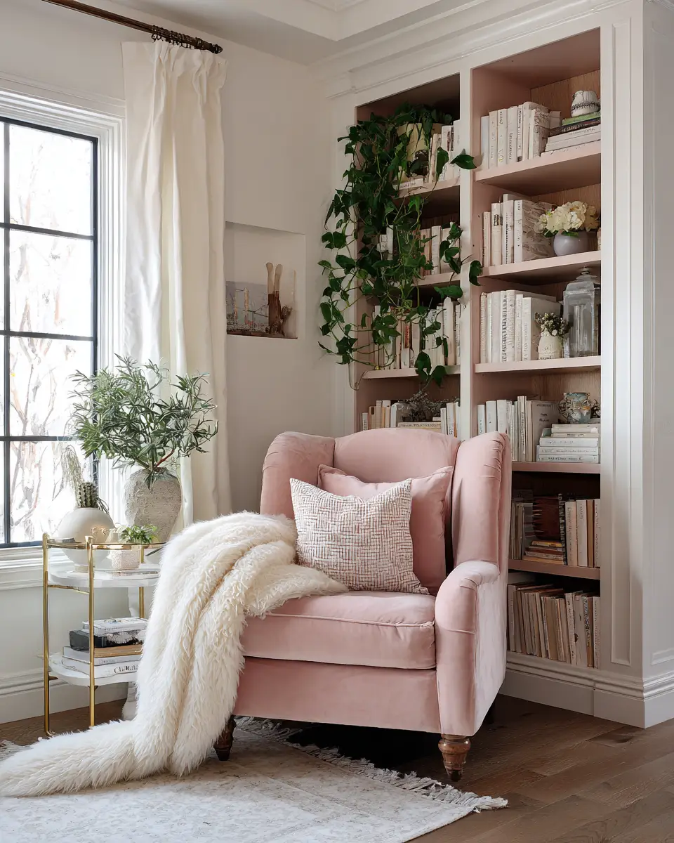 Blush Pink Farmhouse Home Office Decor Ideas