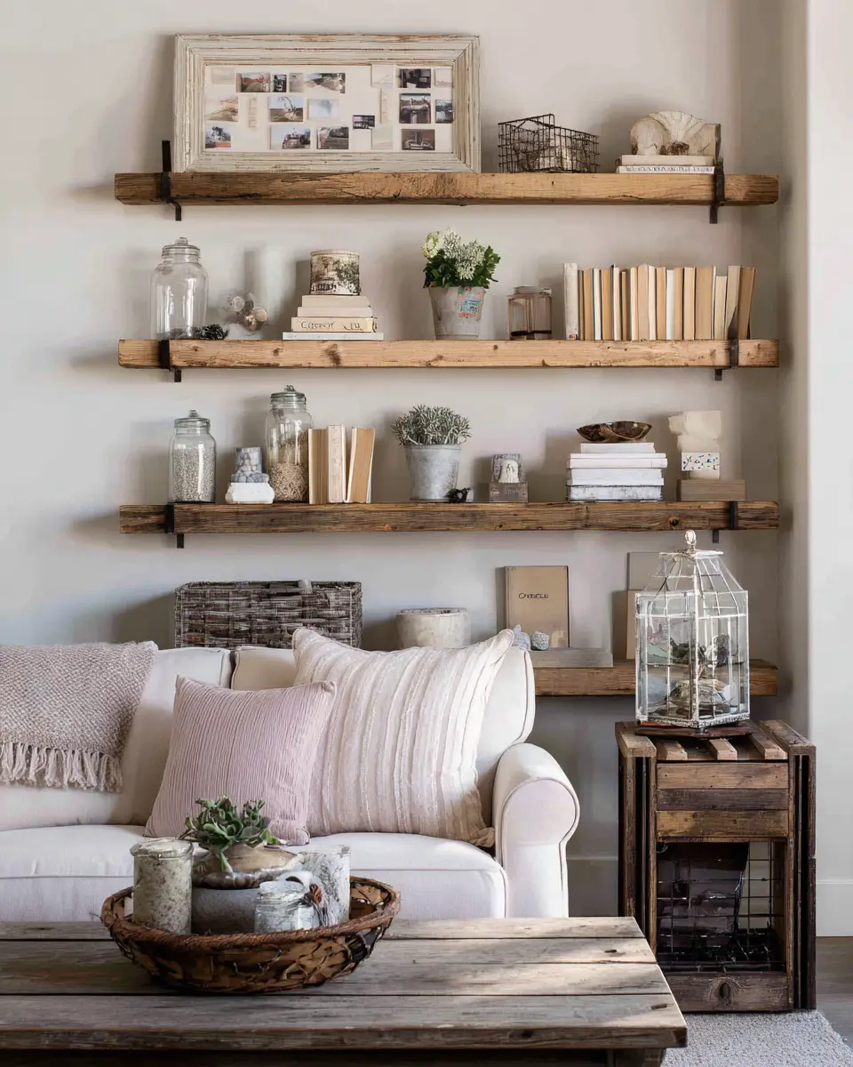 Blush Pink Farmhouse Living Room Decor Ideas