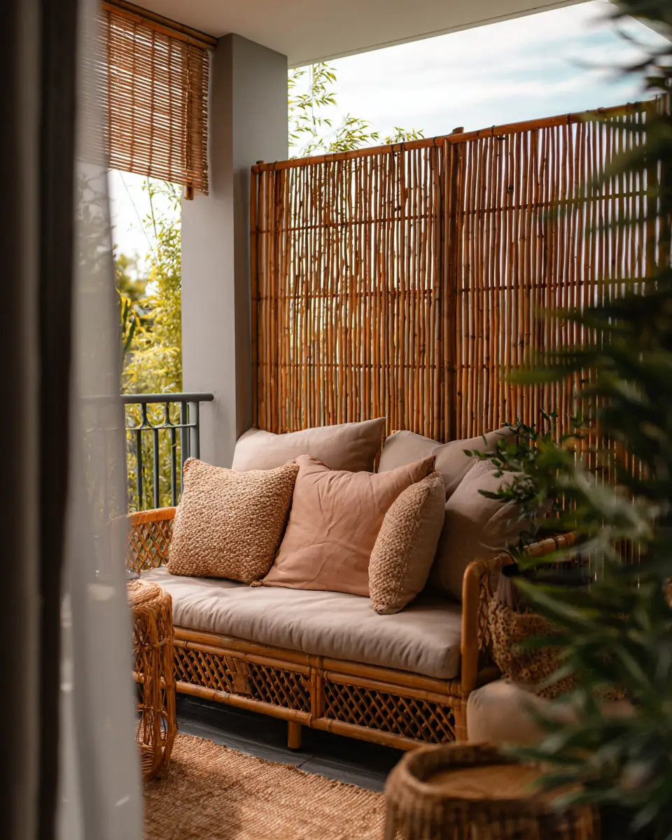 Blush Pink Japandi Balcony Decor Ideas