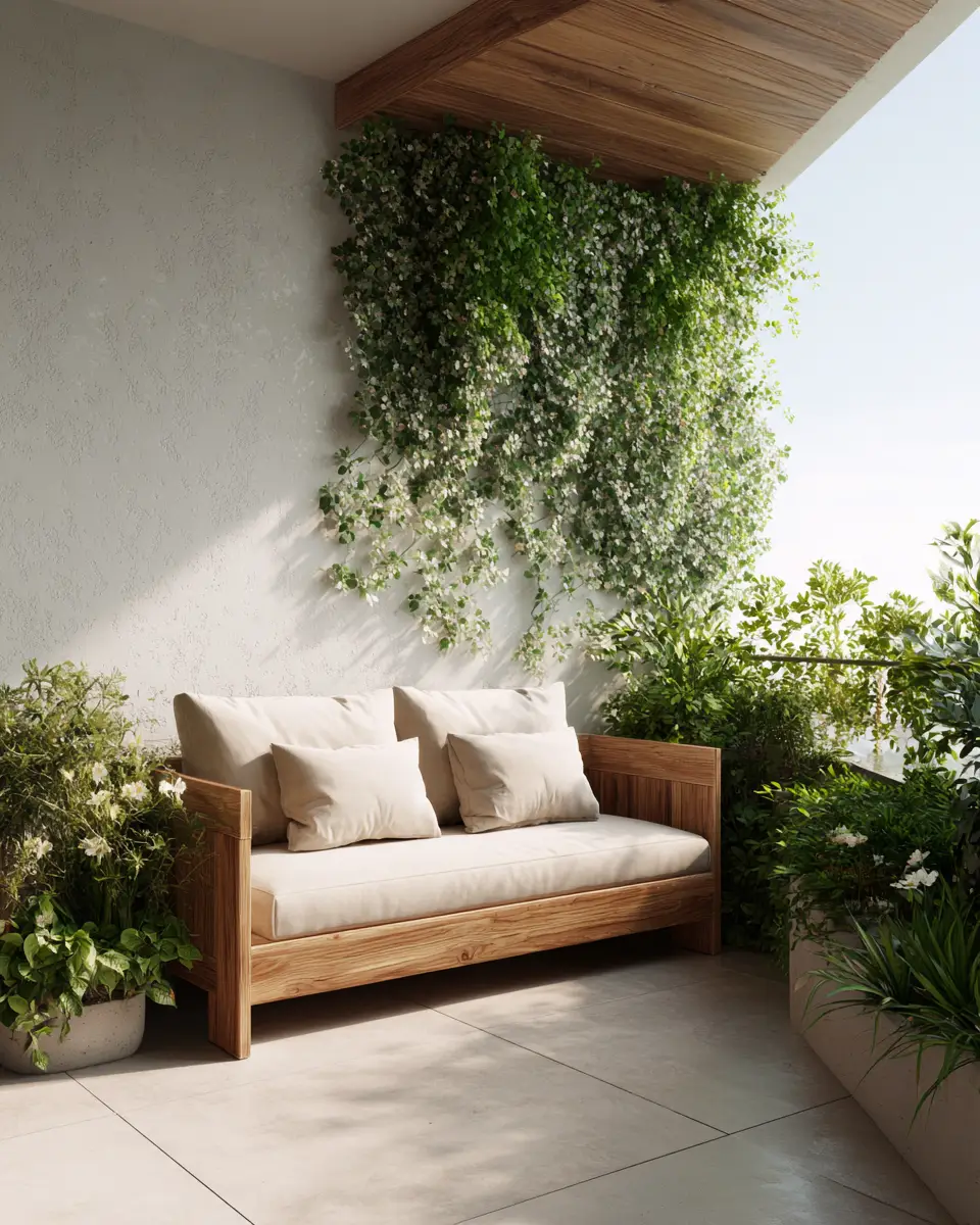 Blush Pink Japandi Balcony Decor Ideas