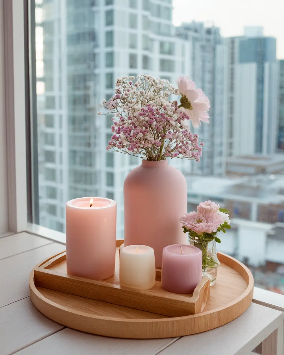 Blush Pink Japandi Balcony Decor Ideas
