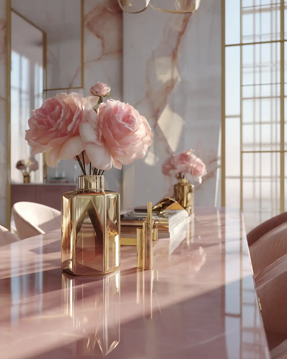 Blush Pink Minimalist Dining Room Decor Ideas