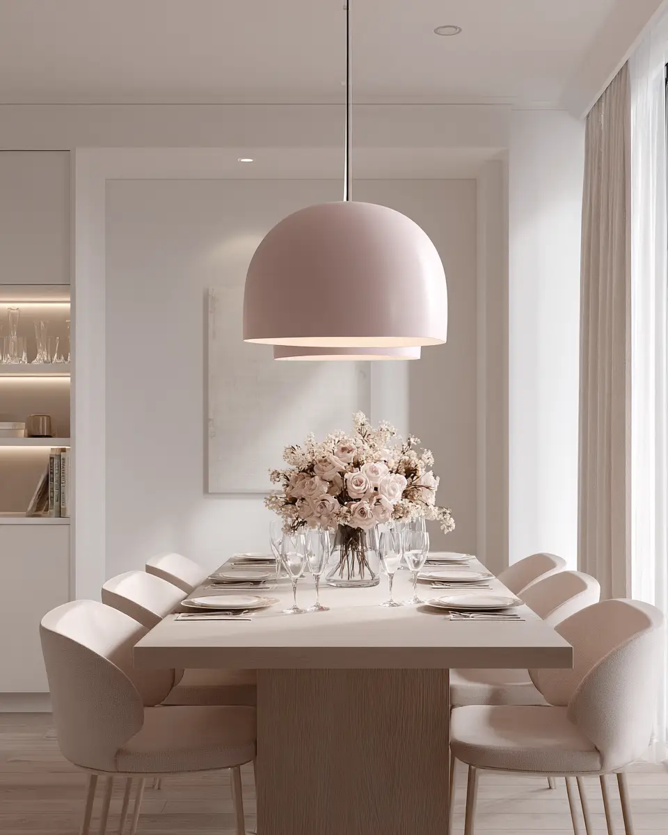 Blush Pink Minimalist Dining Room Decor Ideas