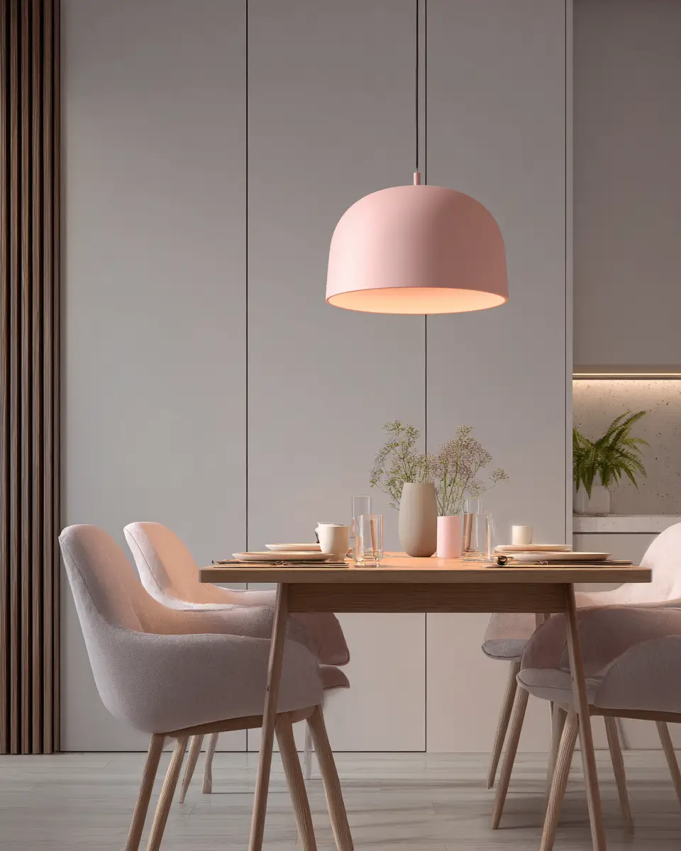 Blush Pink Minimalist Dining Room Decor Ideas