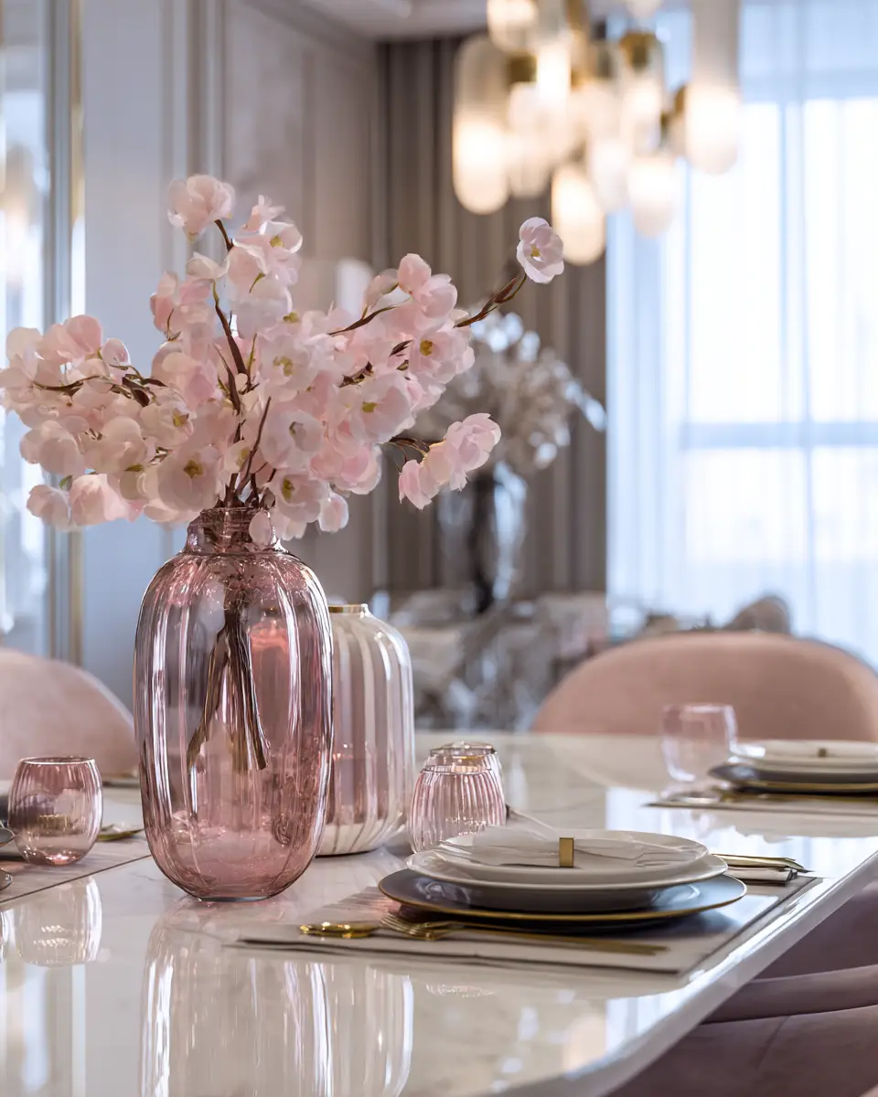 Blush Pink Minimalist Dining Room Decor Ideas
