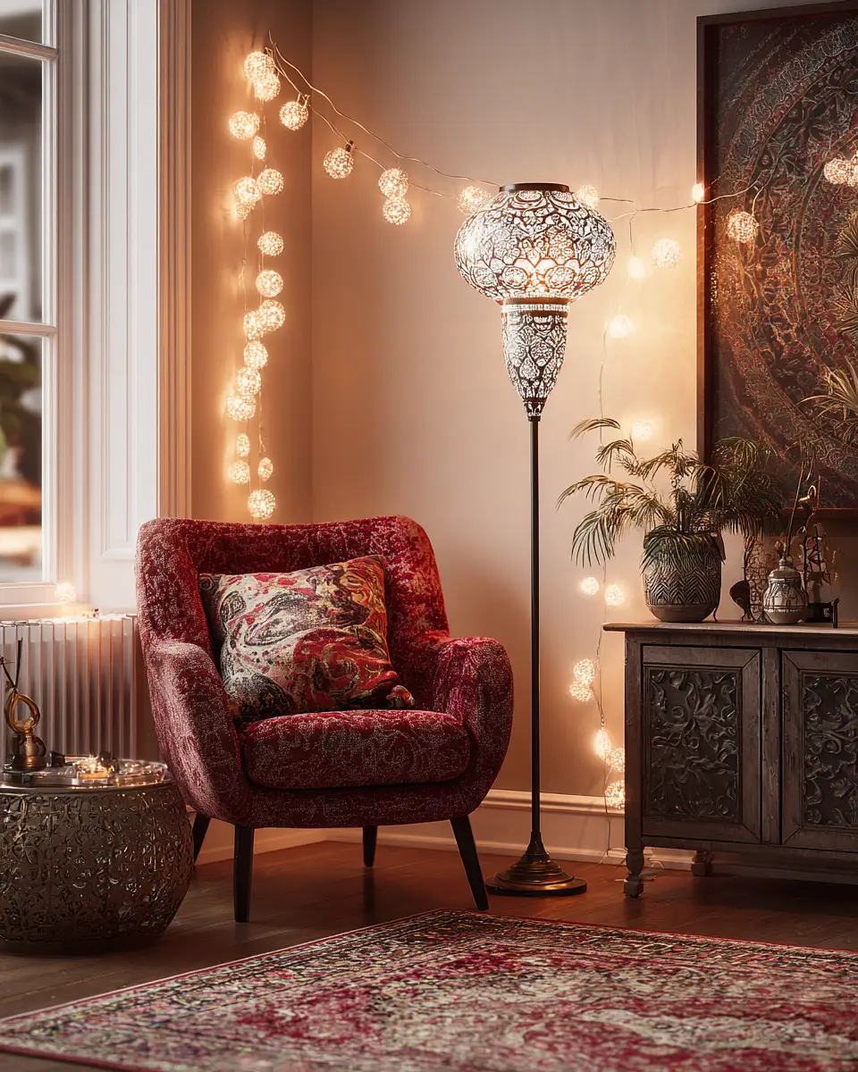 Burgundy Boho Living Room Decor Ideas