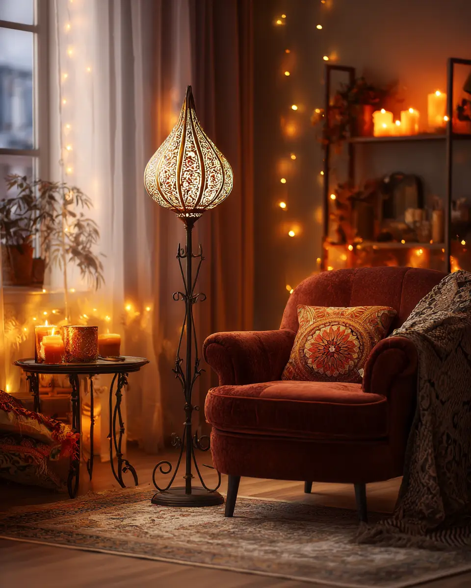 Burgundy Boho Living Room Decor Ideas