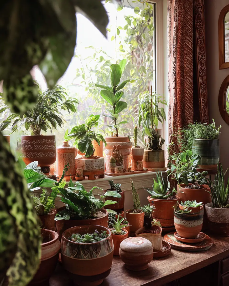 Burgundy Boho Living Room Decor Ideas