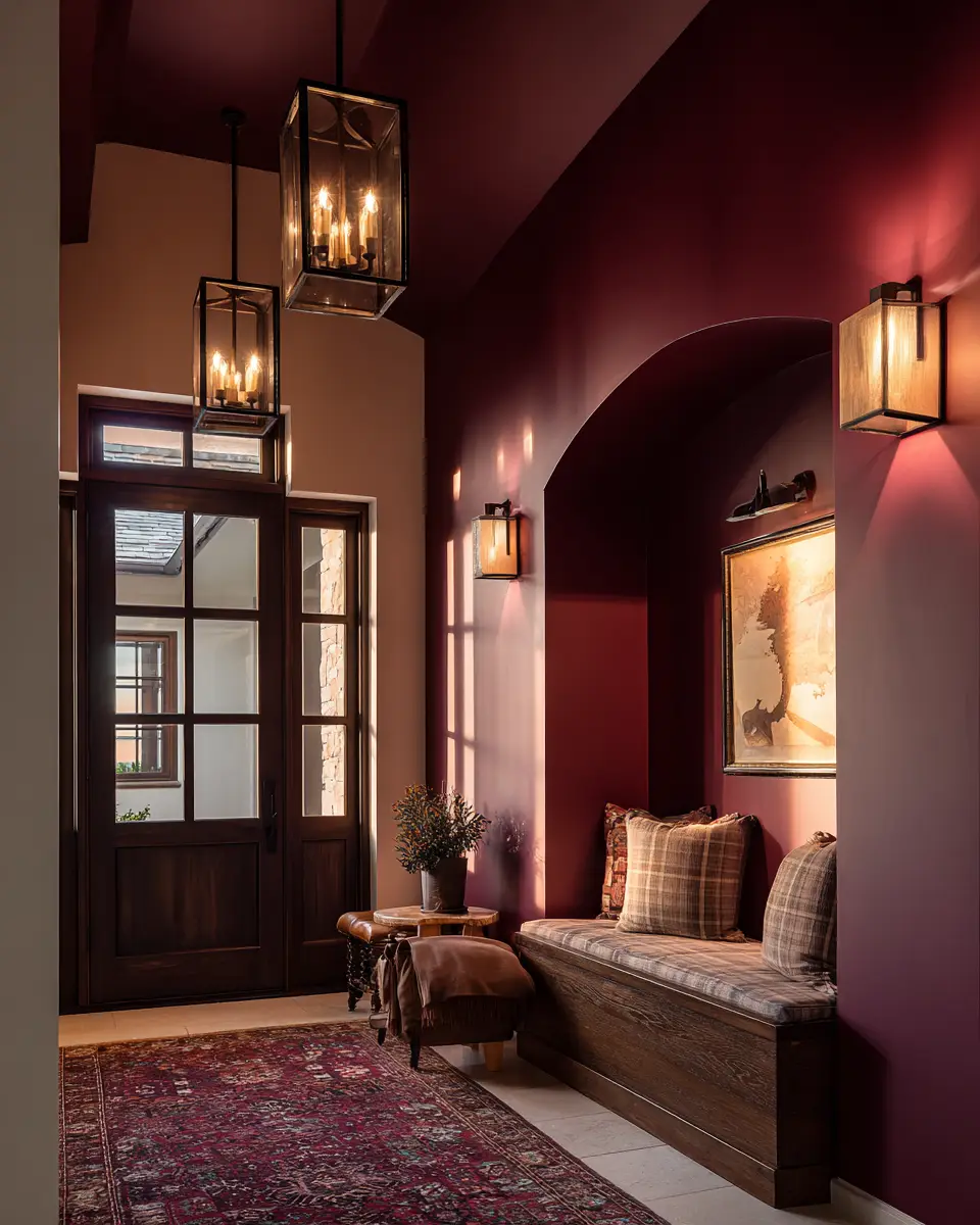 Burgundy Coastal Entryway Decor Ideas