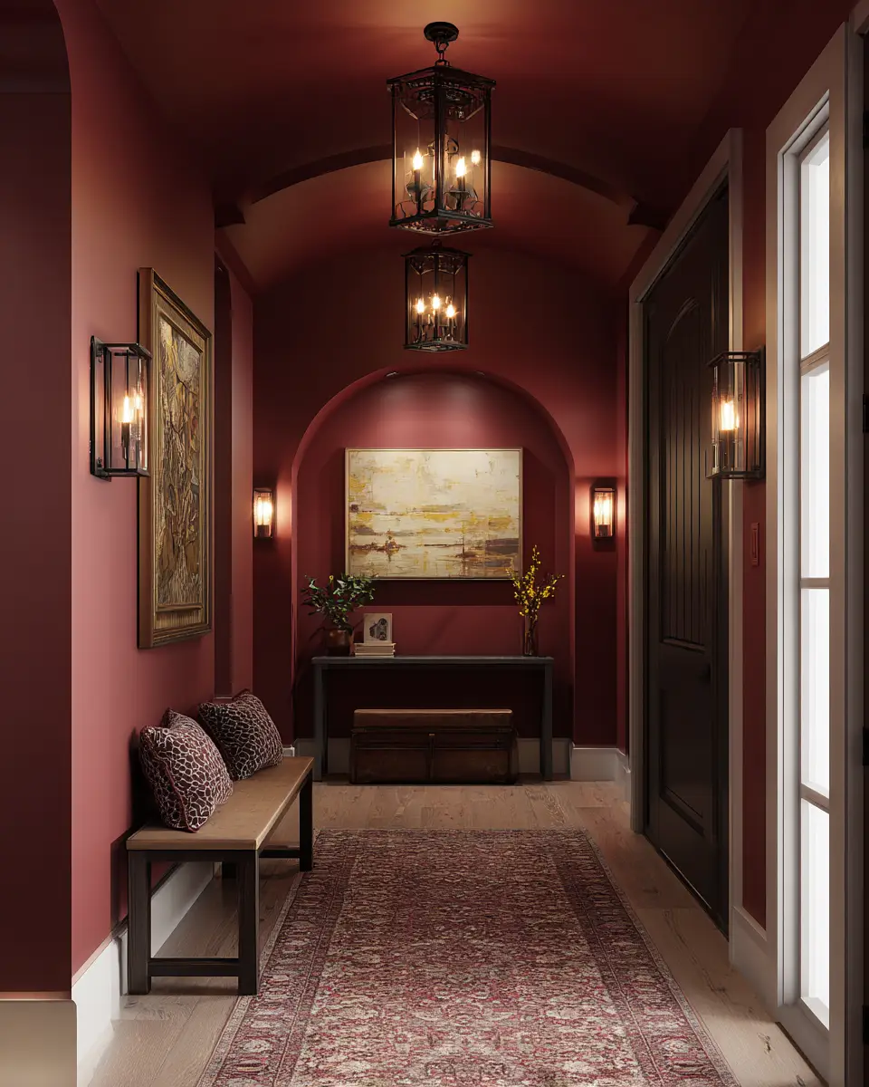 Burgundy Coastal Entryway Decor Ideas