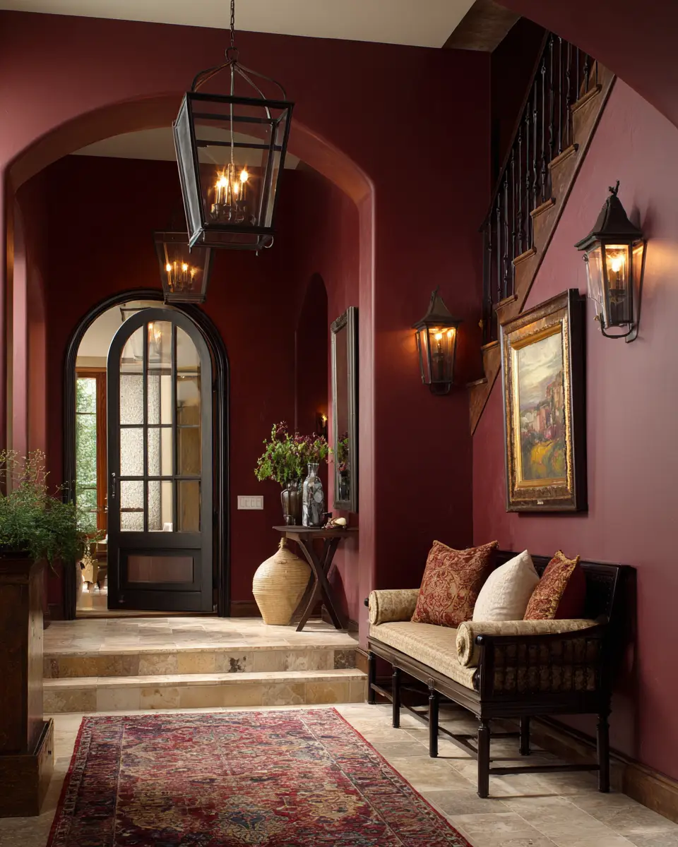 Burgundy Coastal Entryway Decor Ideas