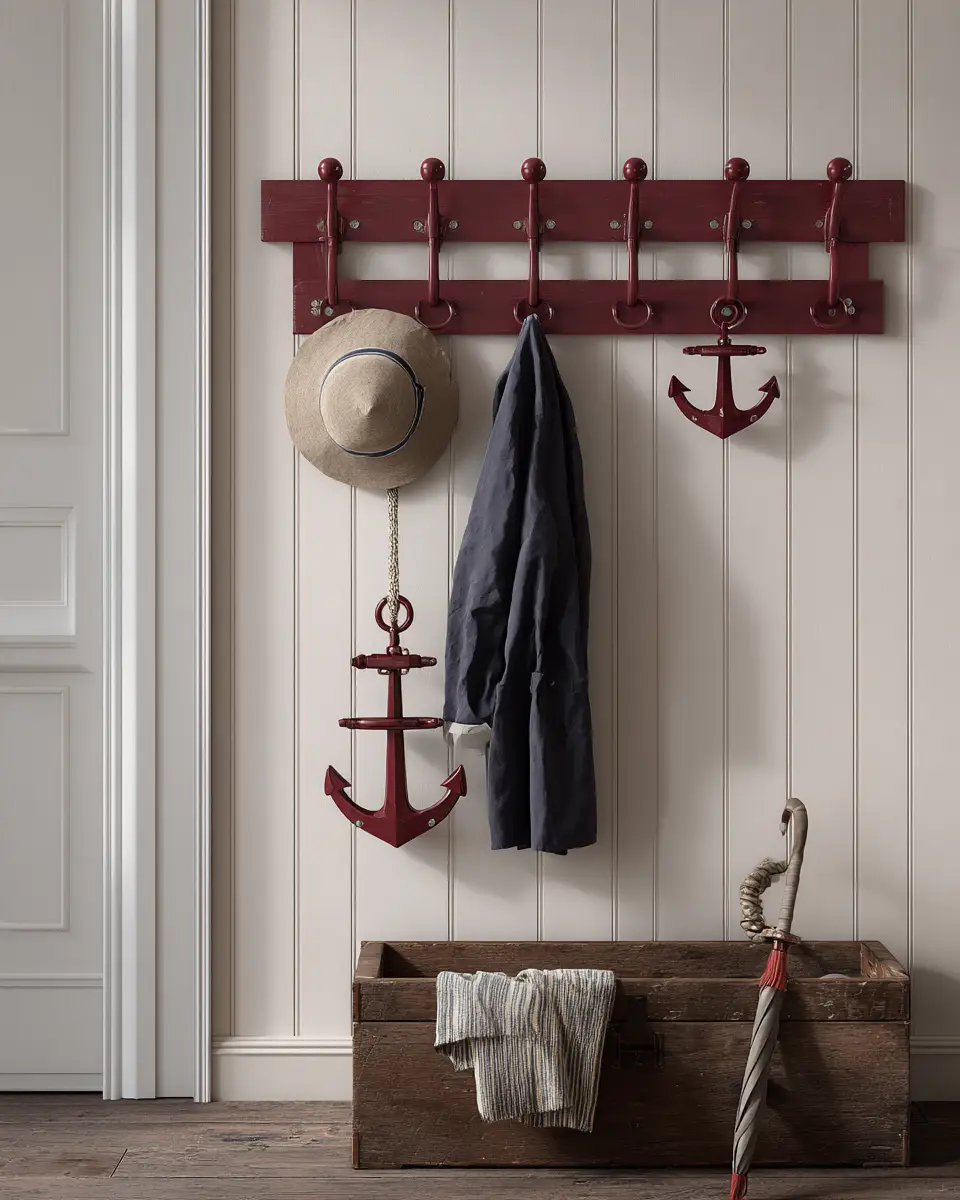 Burgundy Coastal Entryway Decor Ideas