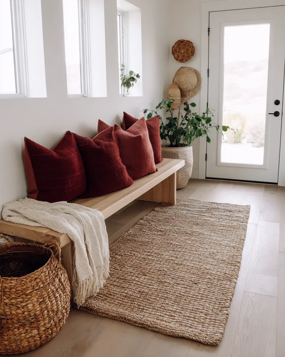 Burgundy Coastal Entryway Decor Ideas