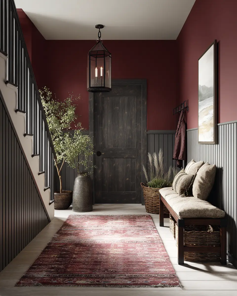 Burgundy Coastal Entryway Decor Ideas