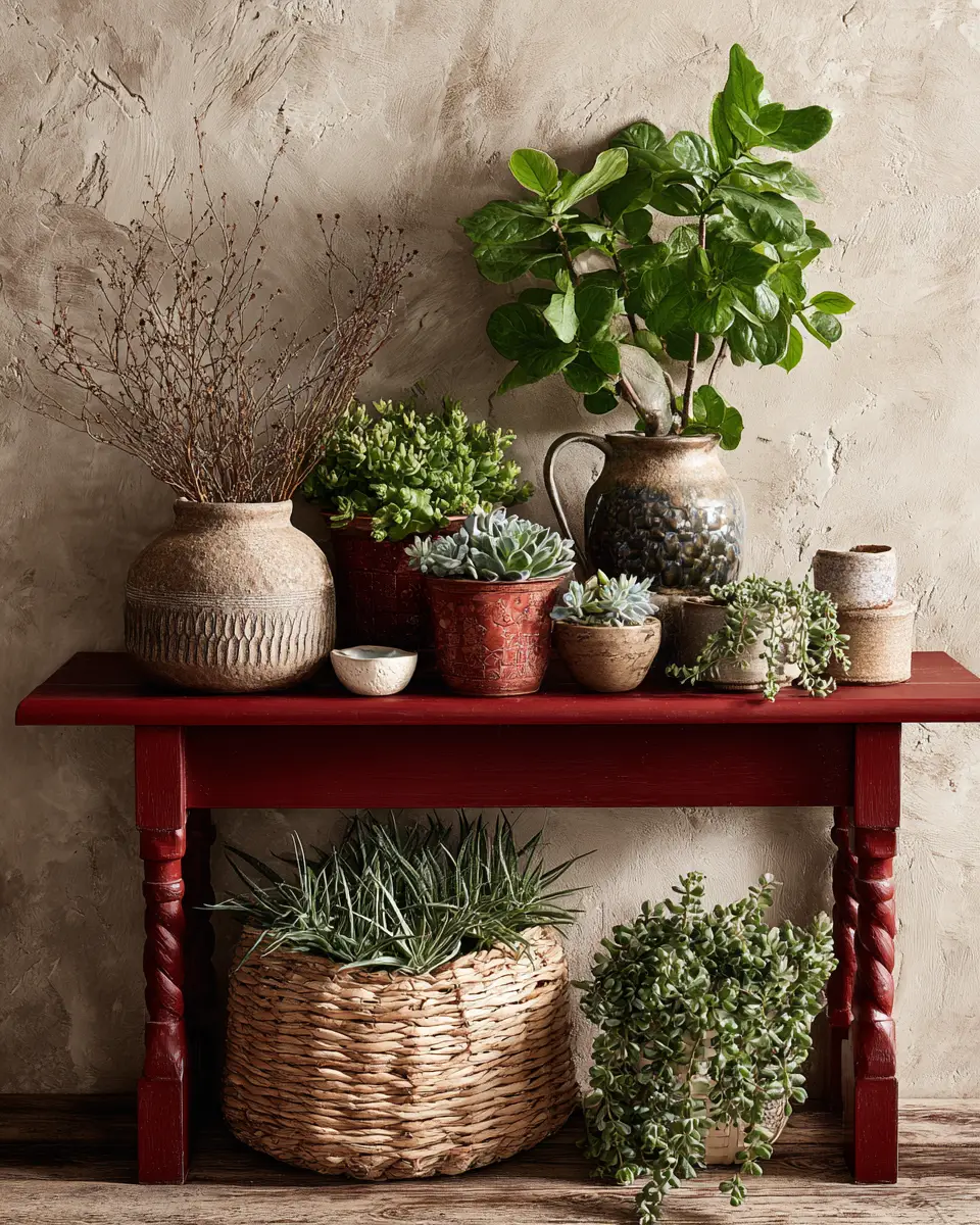Burgundy Coastal Entryway Decor Ideas