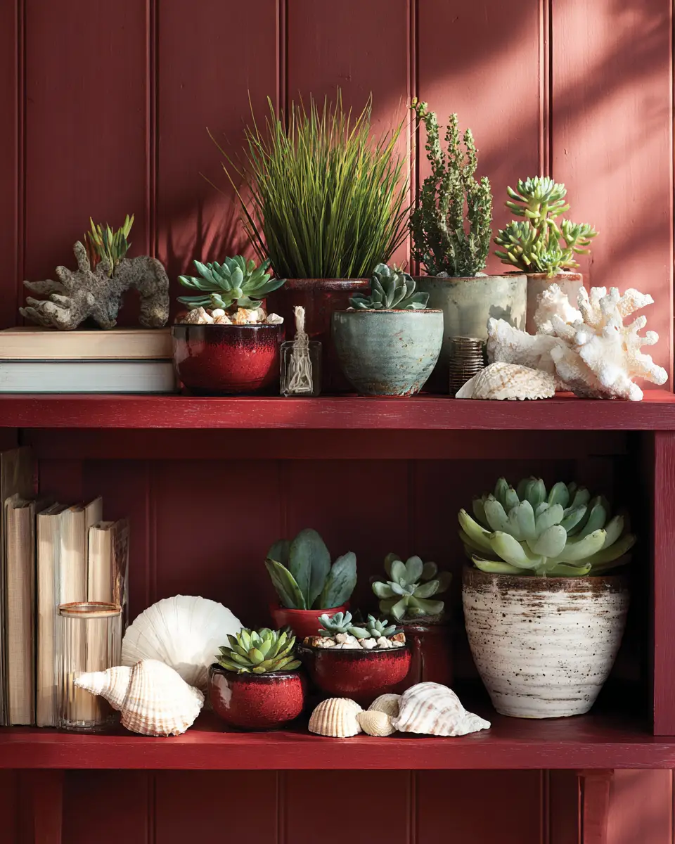 Burgundy Coastal Entryway Decor Ideas