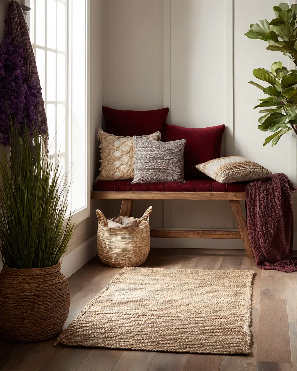 Burgundy Coastal Entryway Decor Ideas