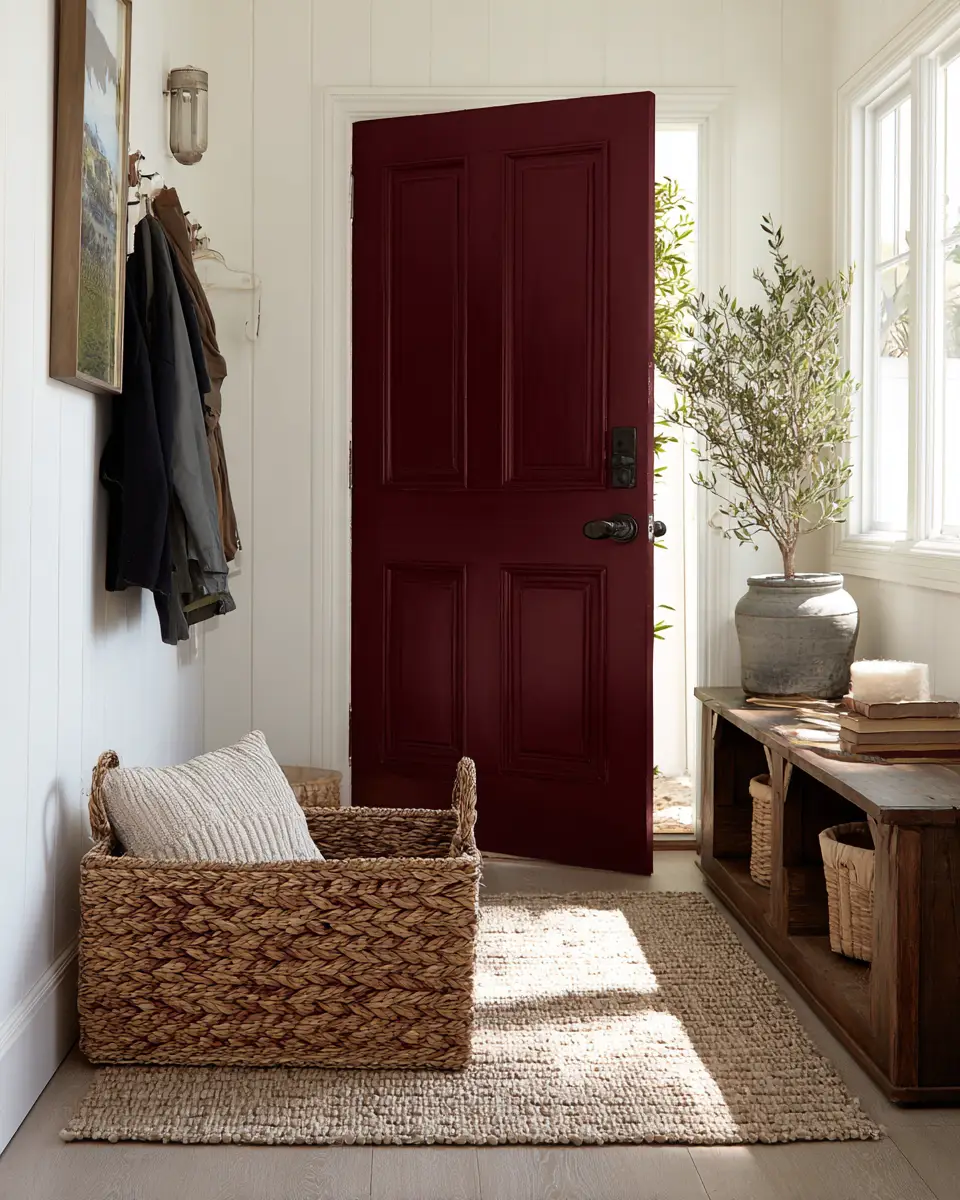 Burgundy Coastal Entryway Decor Ideas